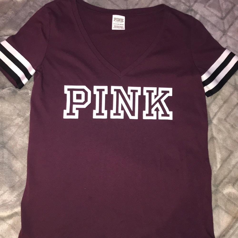 Pink V-neck top